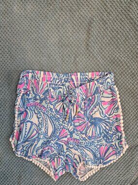 Lilly Pulitzer Shorts - Blue, Pink, Pompoms